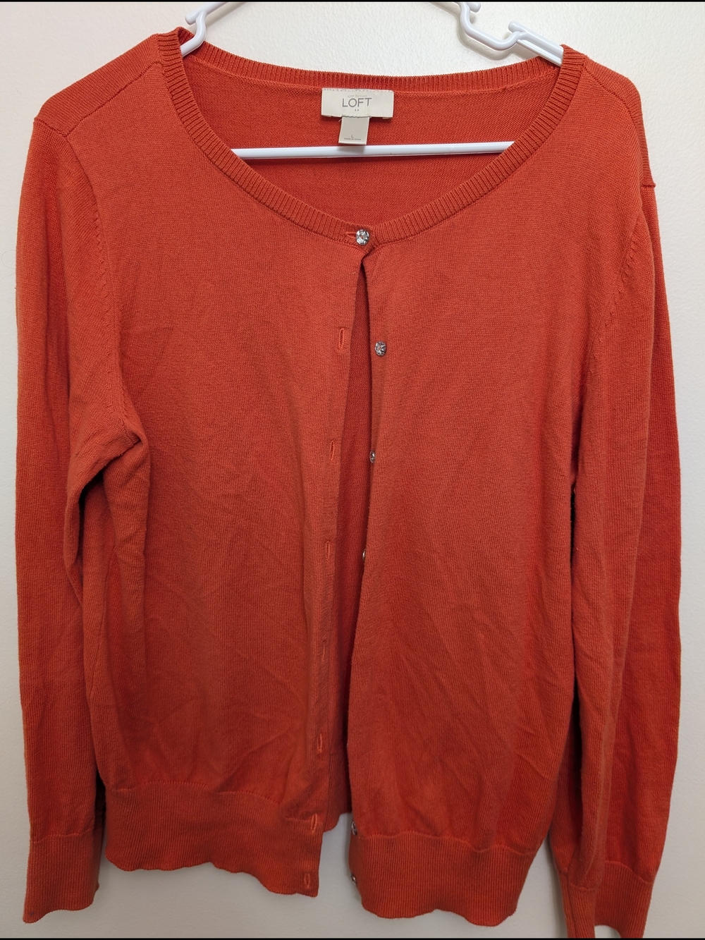 LOFT Rust Orange Lightweight Women's Cardigan Size Large